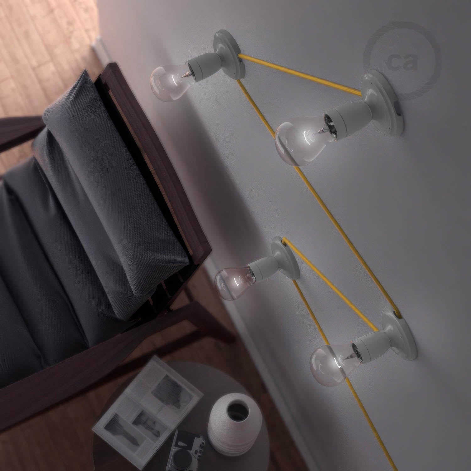 Fermaluce Color, il punto luce colorato in porcellana da parete o soffitto - Grigio