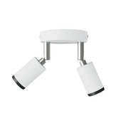 Fermaluce con 2 faretti orientabili Mini Spotlight GU1d0 - Bianco opaco