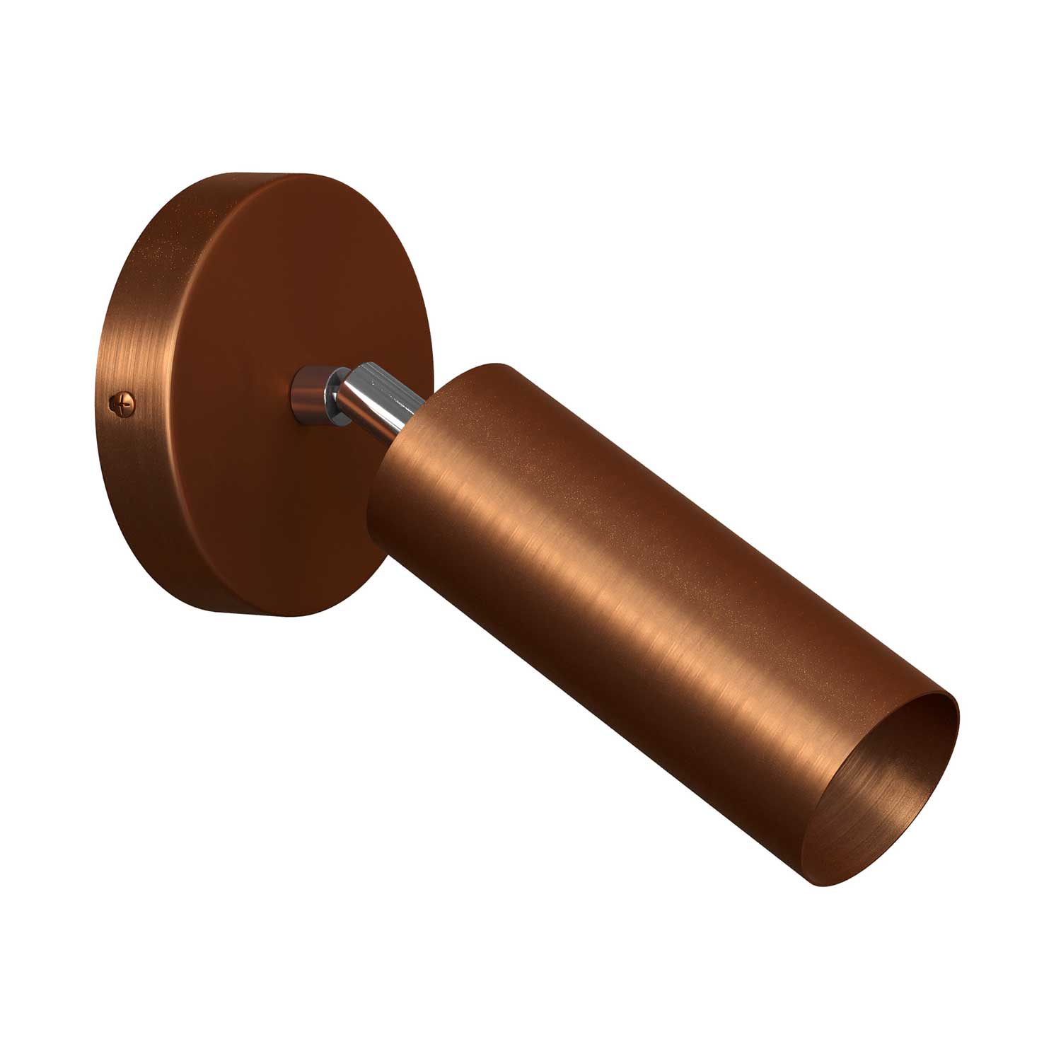 Fermaluce Metal faretto orientabile in metallo con paralume Tub-E14, lampada a muro - Rame satinato