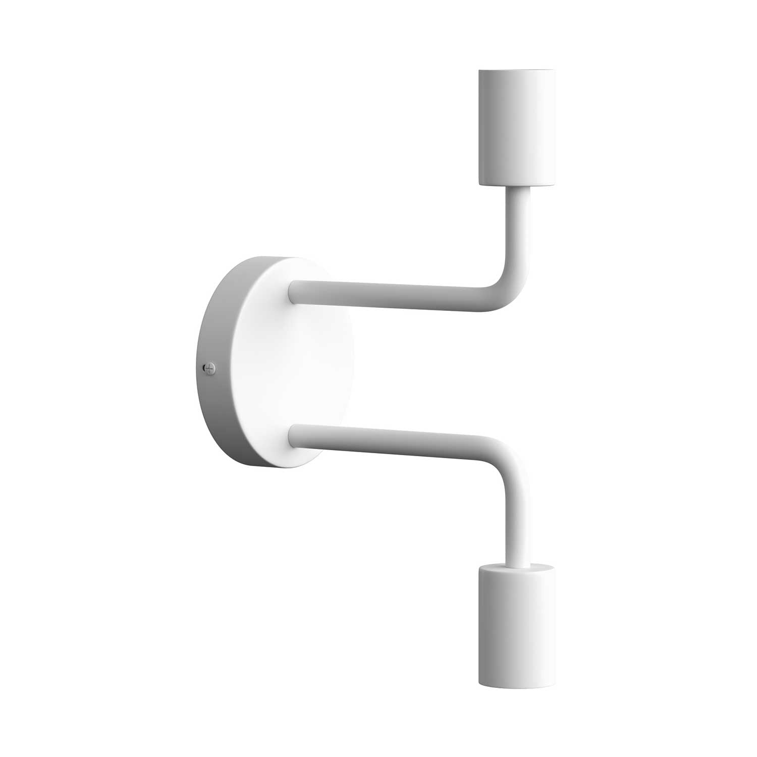 Fermaluce Metal, lampada a muro in metallo con doppia estensione curva - Bianco