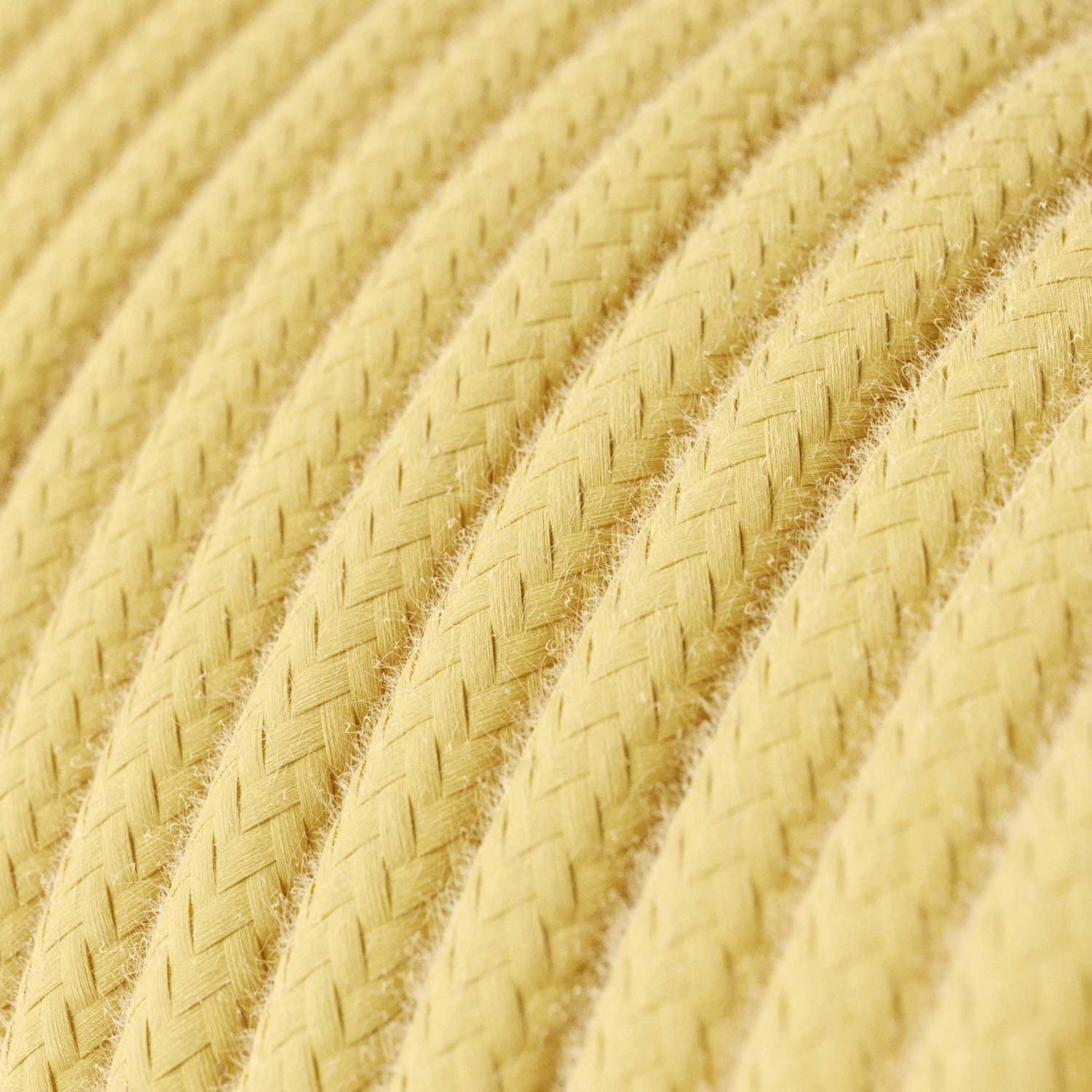 Filo elettrico colorato in cotone Giallo Pastello - L'Originale Creative Cables, per lampade colorate - RC10 - Creative Cables