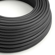 Filo elettrico in tessuto Grafite e Nero Carbone Vertigo - L'Originale Creative Cables, per impianti a vista di design - ERM38