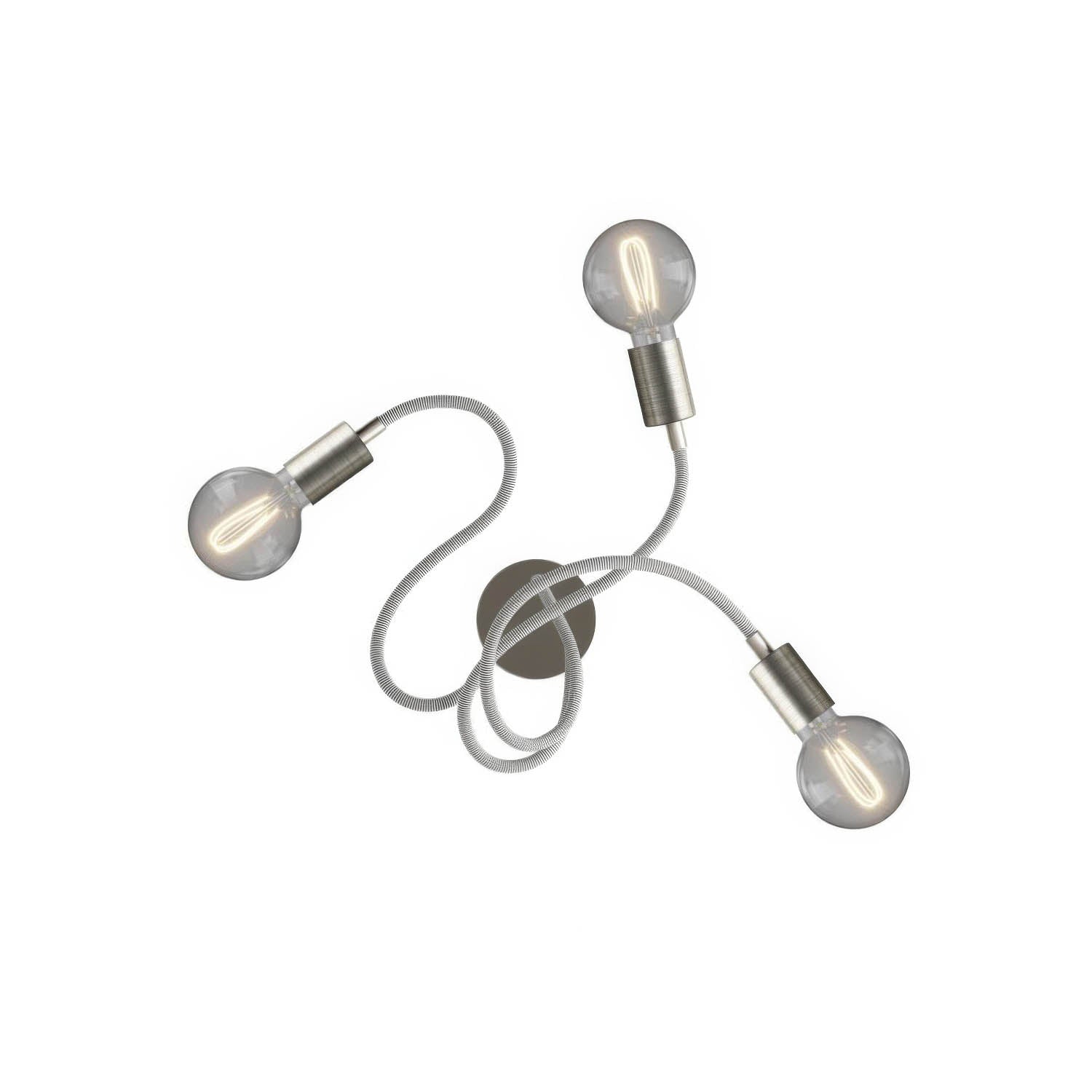 Flex 60 lampada da parete o soffitto snodabile a luce diffusa con lampadina LED G95 - Titanio satinato - Creative Cables