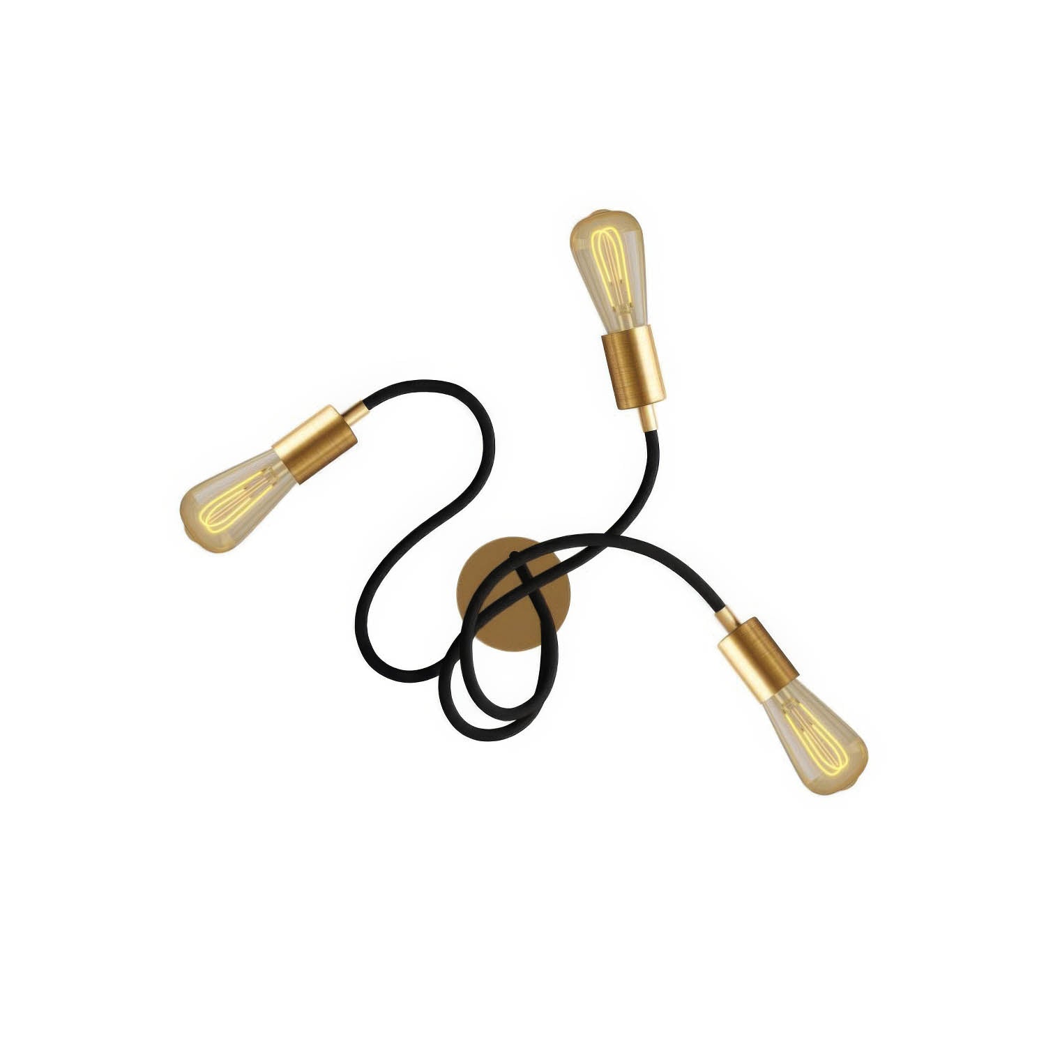 Flex 60 lampada da parete o soffitto snodabile a luce diffusa con lampadina LED ST64 - Bronzo satinato - Creative Cables