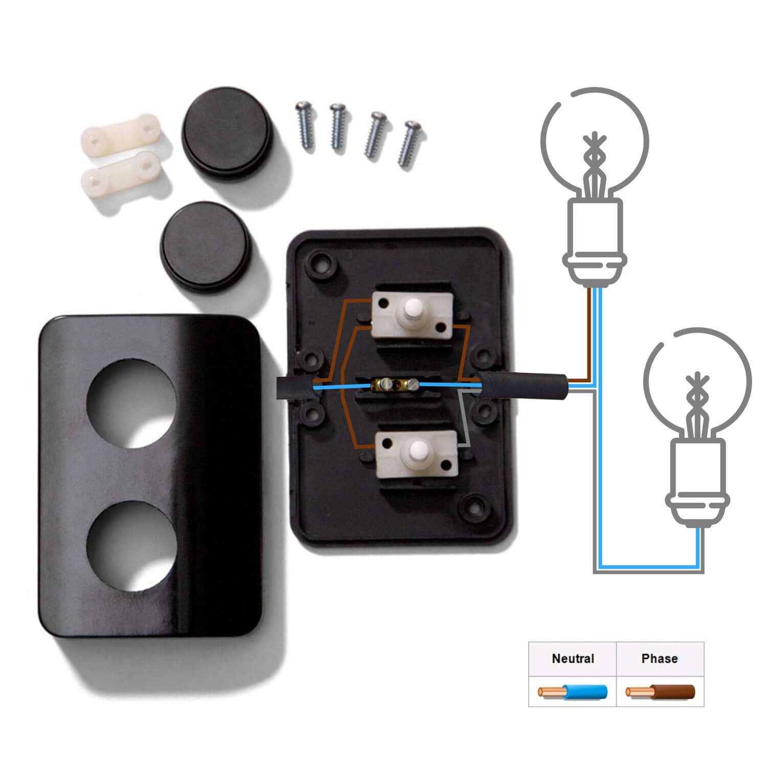 Singolo Interruttore Luce Piastra Dito Surround Grigio 12 - Foto 2