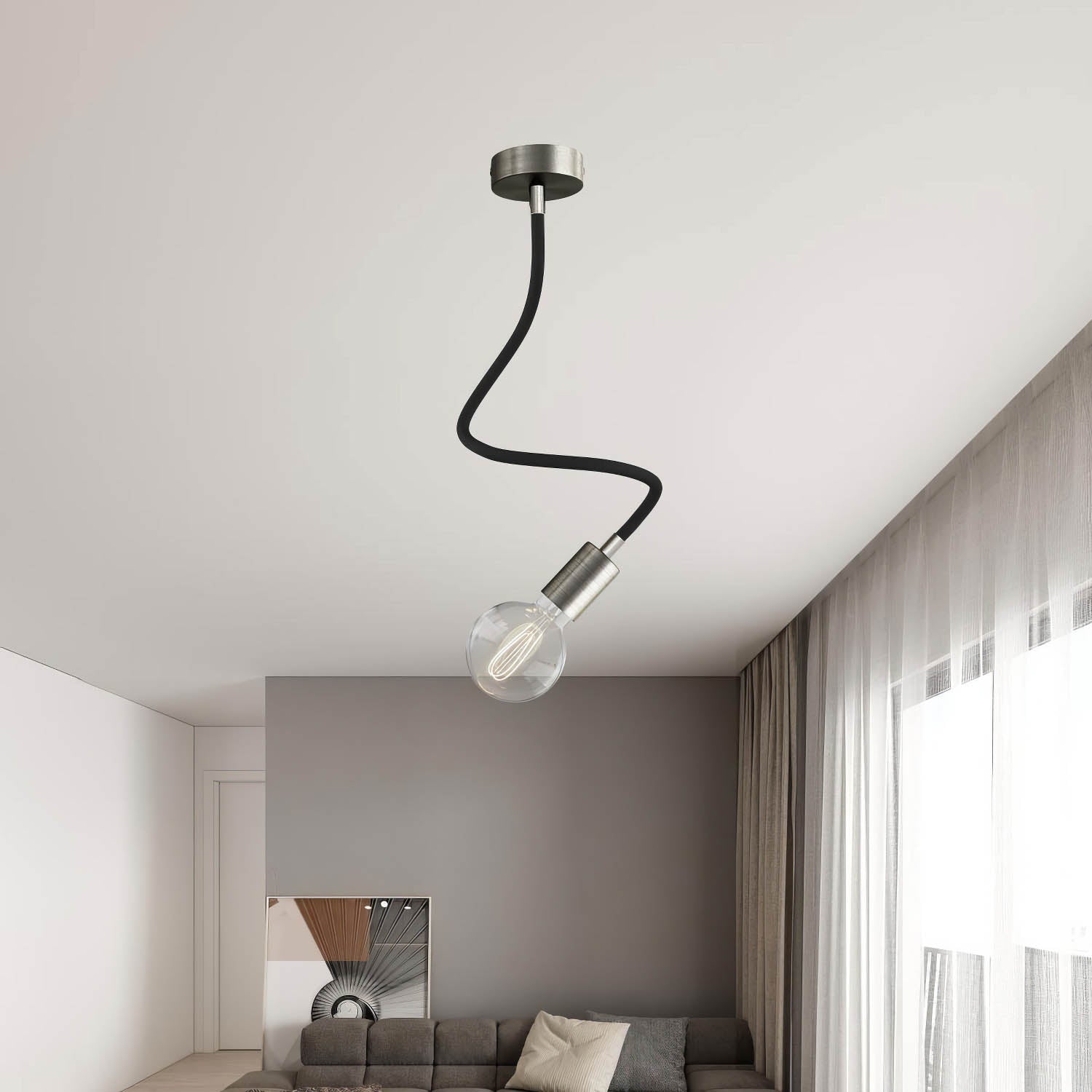 Kit Creative Flex tubo flessibile di estensione rivestito in tessuto RM04 Nero con terminali metallici - Creative Cables