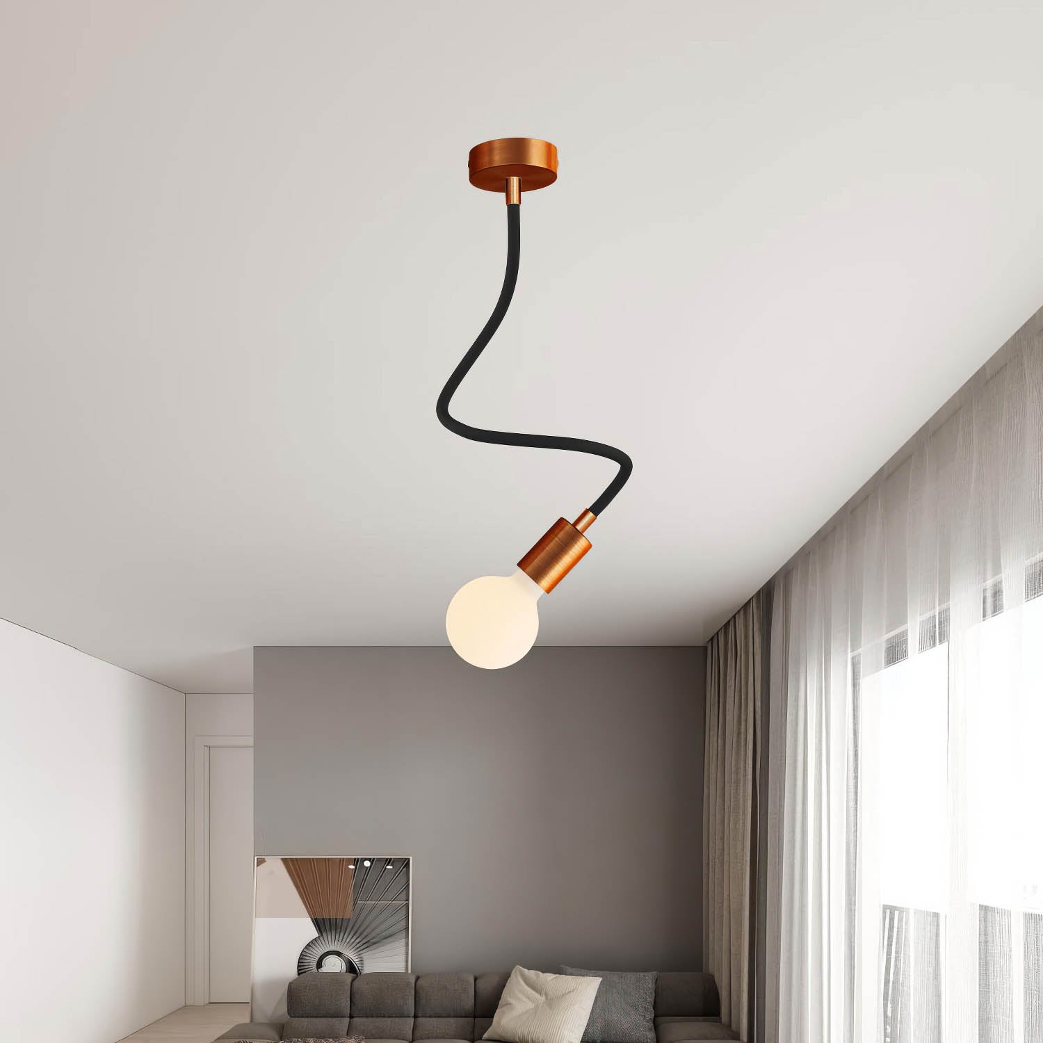 Kit Creative Flex tubo flessibile di estensione rivestito in tessuto RM04 Nero con terminali metallici - Creative Cables