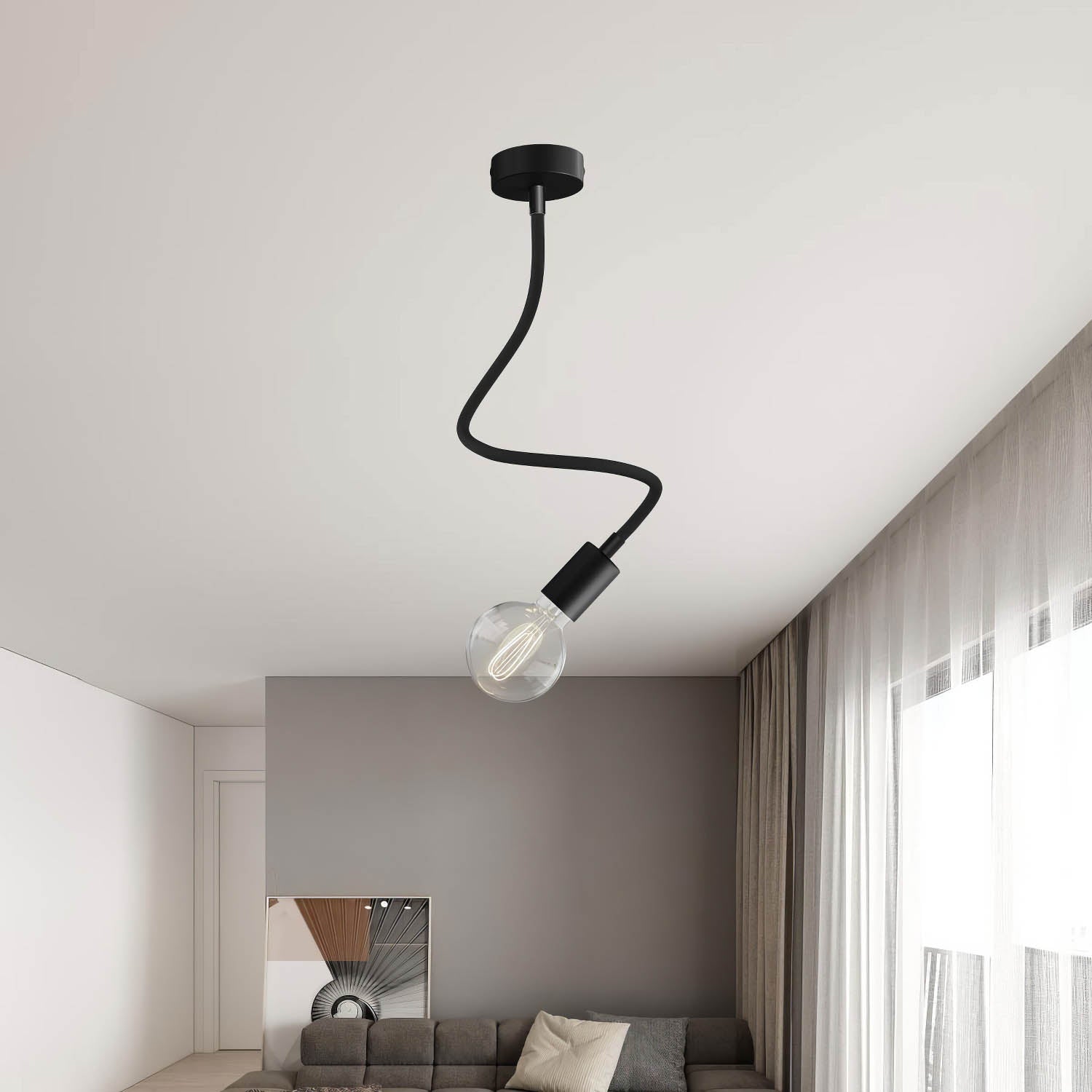 Kit Creative Flex tubo flessibile di estensione rivestito in tessuto RM04 Nero con terminali metallici - Creative Cables