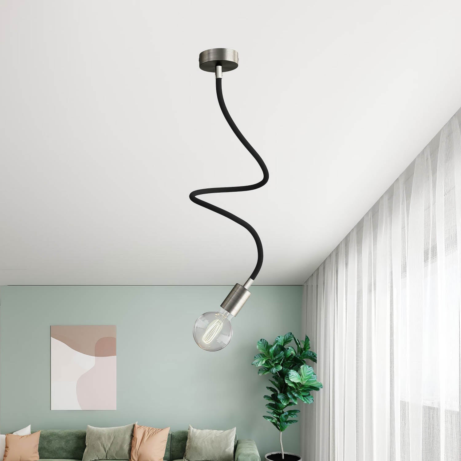 Kit Creative Flex tubo flessibile di estensione rivestito in tessuto RM04 Nero con terminali metallici - Creative Cables