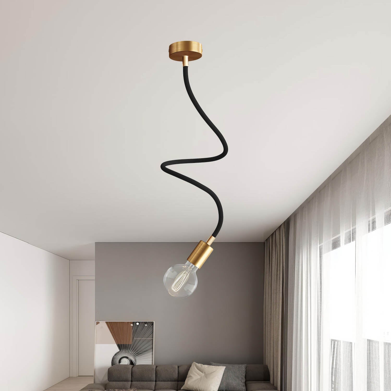 Kit Creative Flex tubo flessibile di estensione rivestito in tessuto RM04 Nero con terminali metallici - Creative Cables