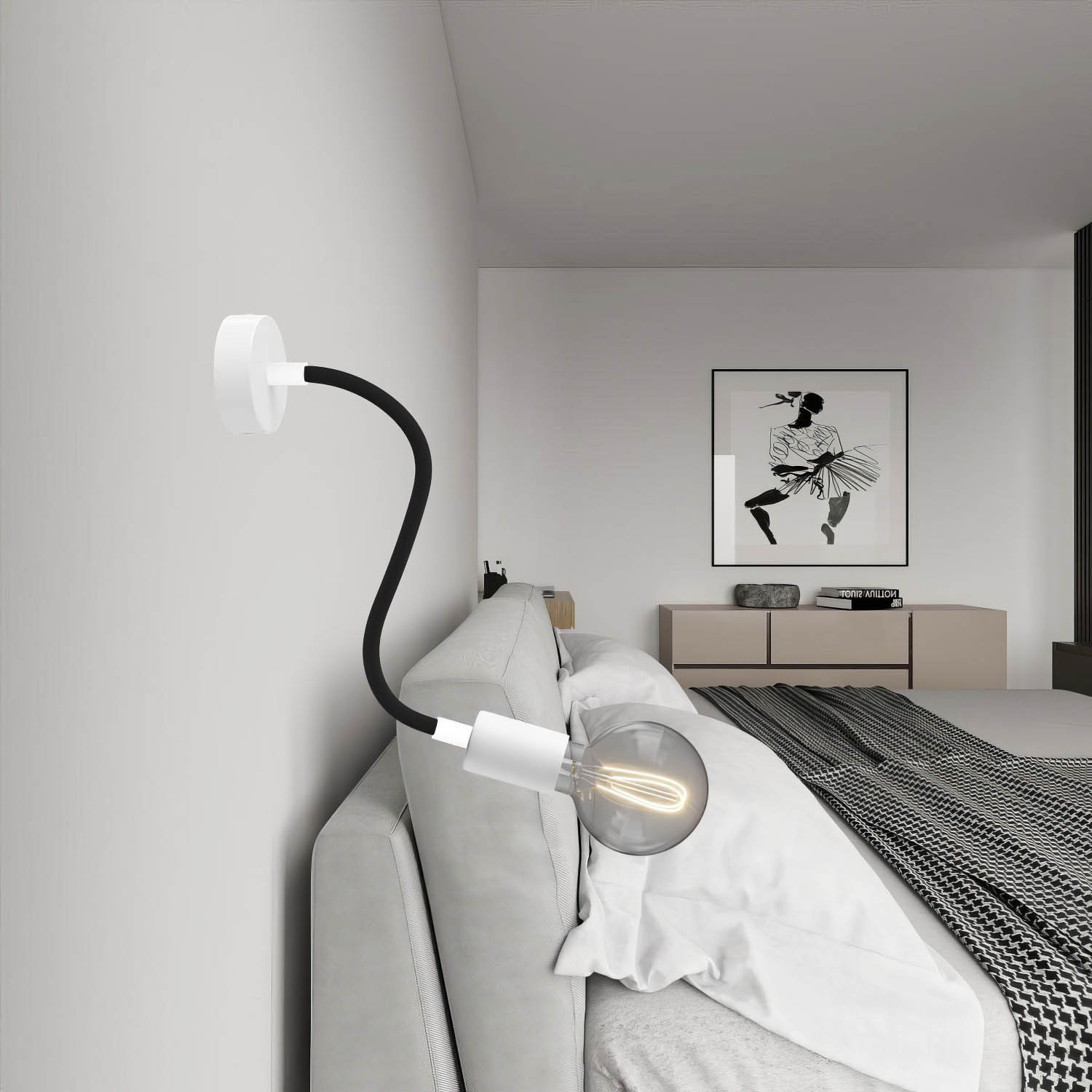 Kit Creative Flex tubo flessibile di estensione rivestito in tessuto RM04 Nero con terminali metallici - Creative Cables