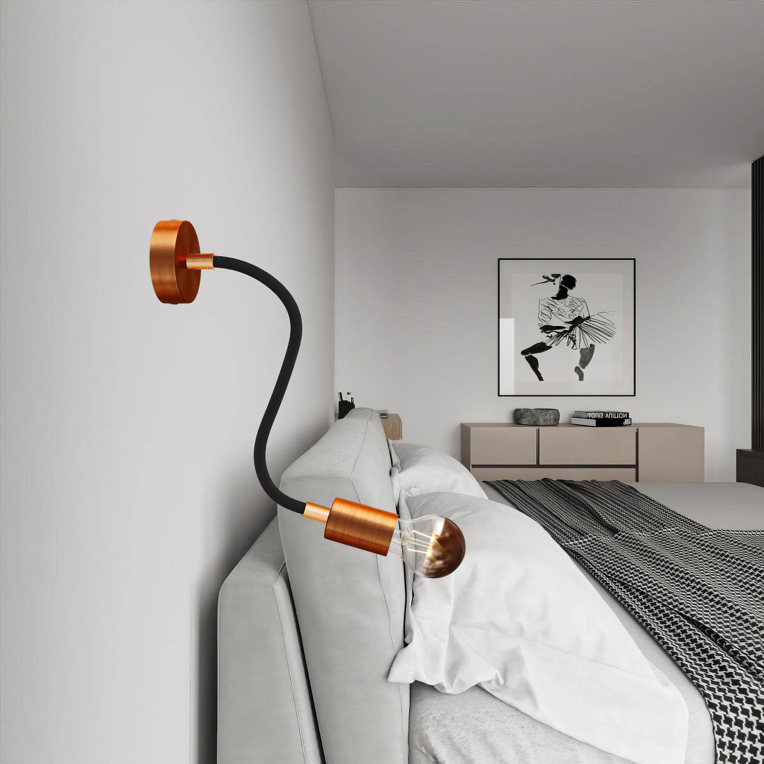 Kit Creative Flex tubo flessibile di estensione rivestito in tessuto RM04 Nero con terminali metallici - Creative Cables