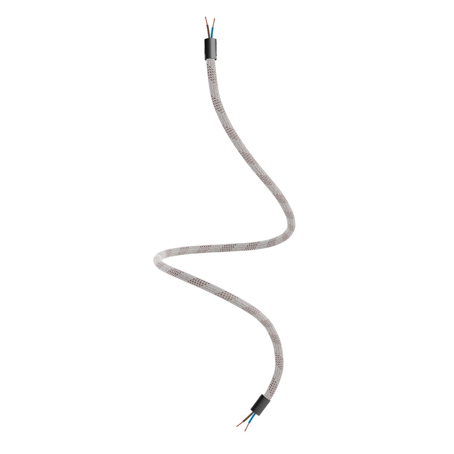 Kit Creative Flex tubo flessibile di estensione rivestito in tessuto RM72 Mèlange chiaro con terminali metallici Nero 90 cm