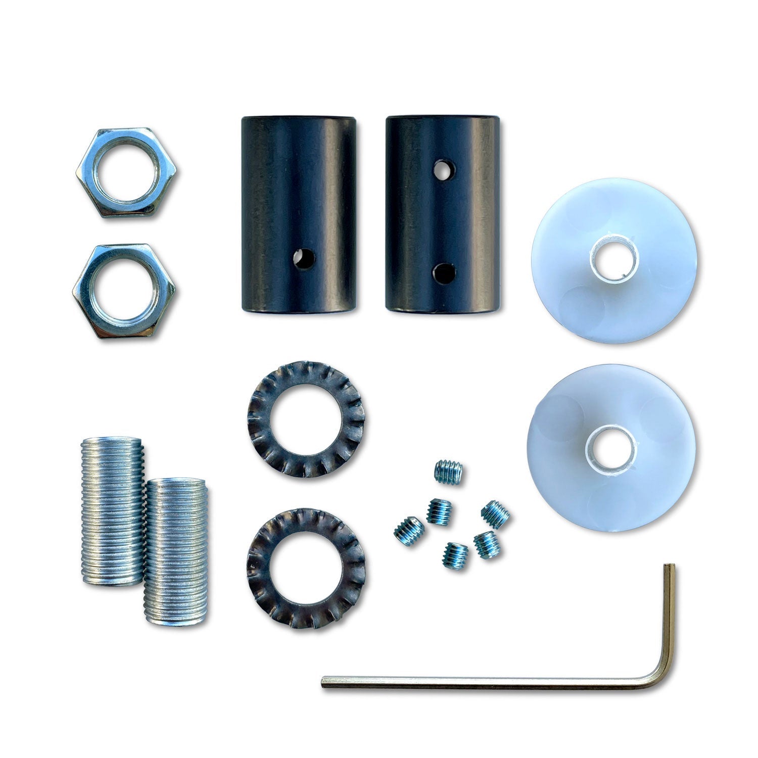 Kit Creative Flex tubo flessibile di estensione rivestito in tessuto RM72 Mèlange chiaro con terminali metallici Nero 30 cm
