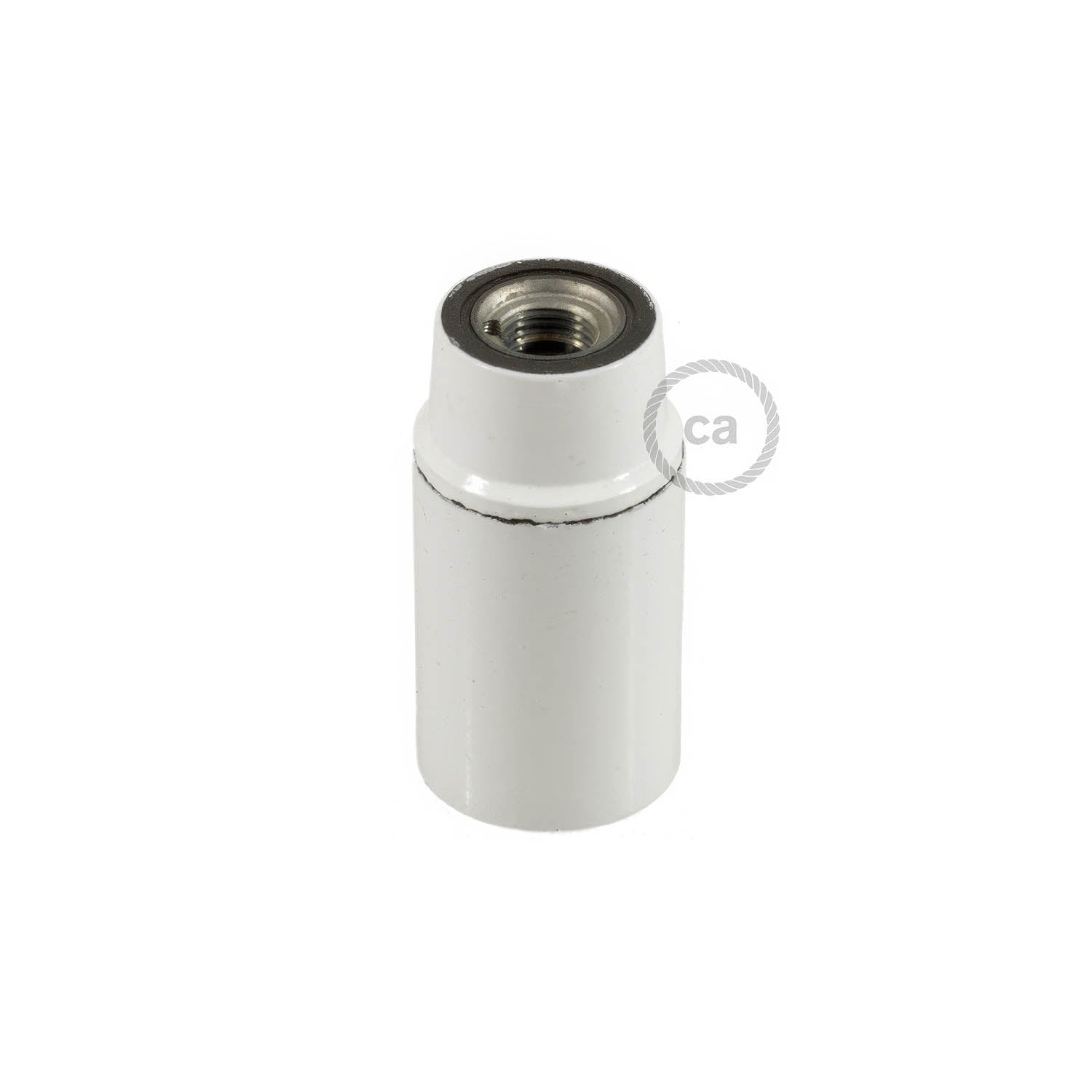 Kit portalampada E14 in bakelite - Bianco - Creative Cables