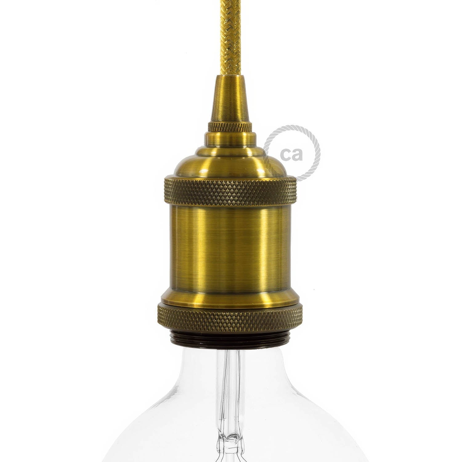 Portalampada A Soffitto E27 IDEGU | Stile Edison Vintage | Ottone | 3 Pezzi | Fai Da Te Lampade A Sospensione | Industriale