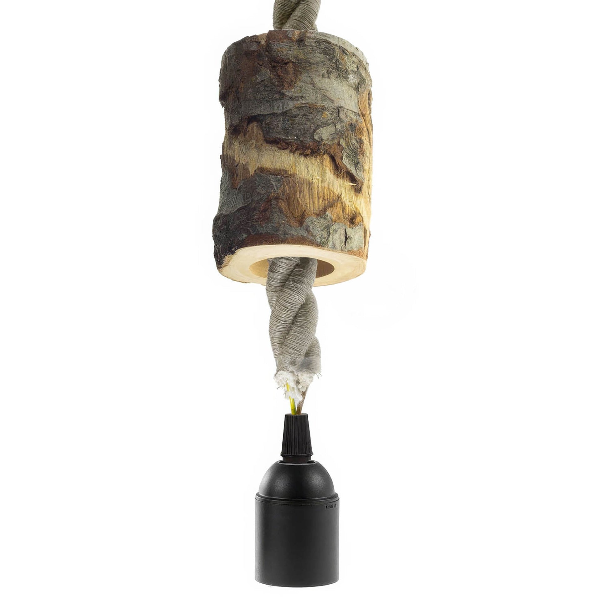 Kit portalampada E27 in corteccia versione Small - Corteccia
