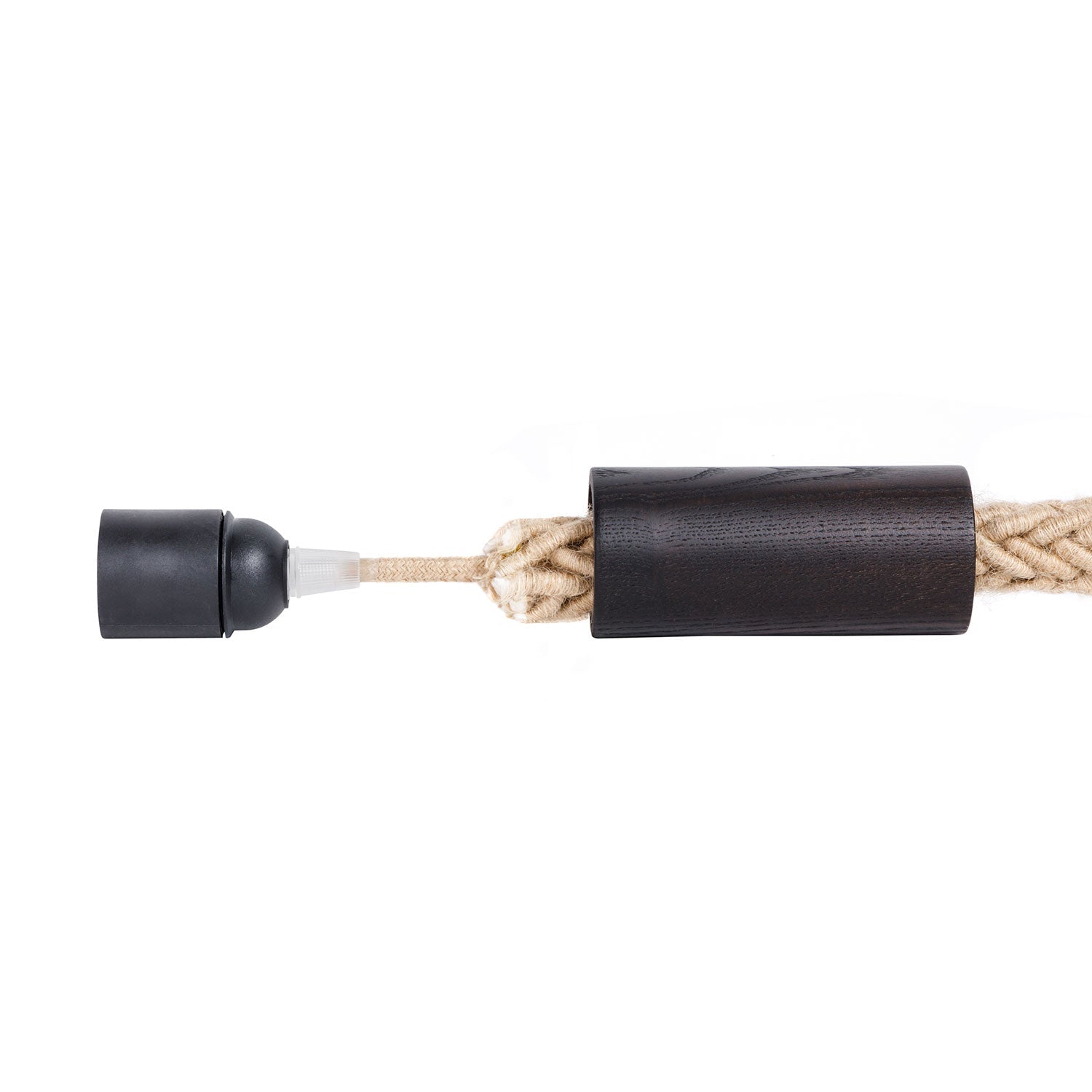 Kit portalampada E27 in legno per cordone 2XL - Effetto Wengé