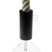 Kit portalampada E27 in legno per cordone 3XL - Nero