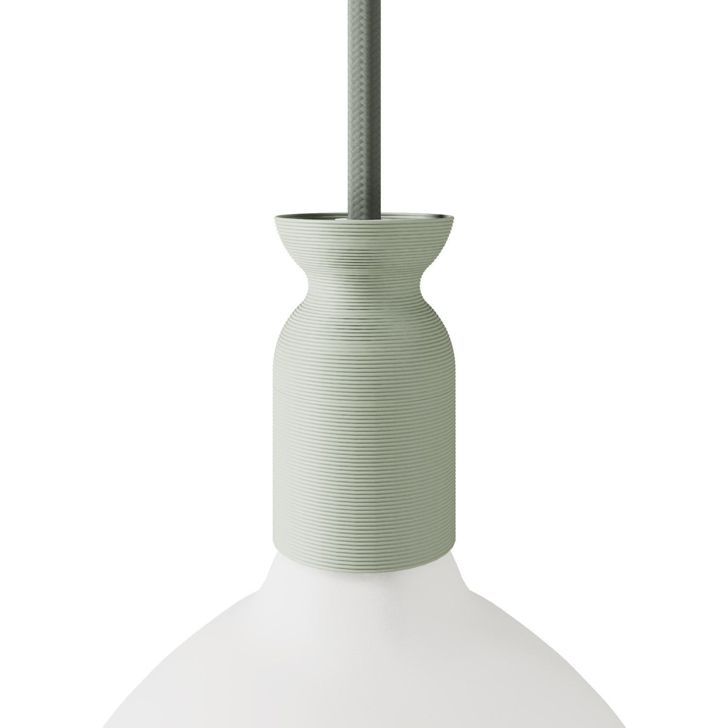 Kit portalampada E27 in plastica riciclata con stampante 3D - Verde salvia - Creative Cables