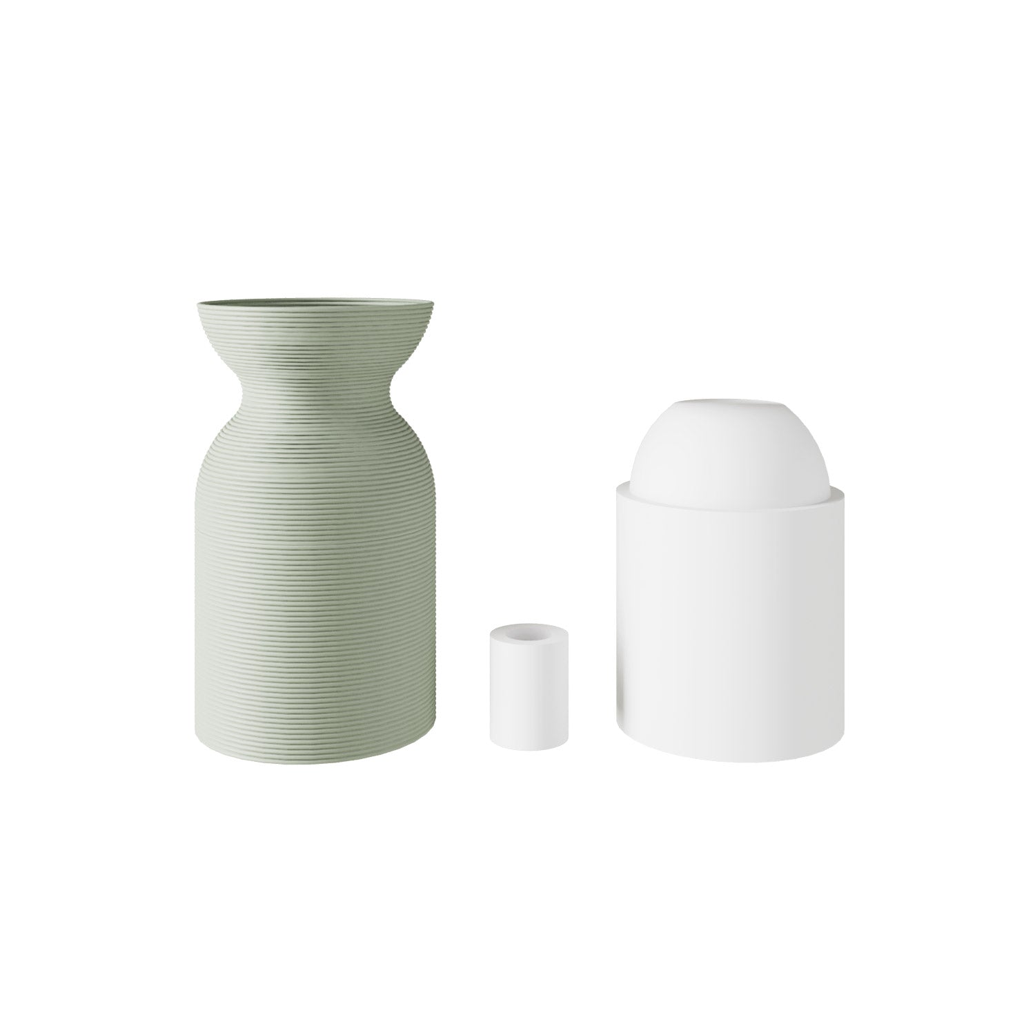 Kit portalampada E27 in plastica riciclata con stampante 3D - Verde salvia - Creative Cables