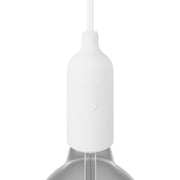 Kit portalampada E27 in silicone con interruttore e serracavo nascosti - Bianco