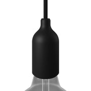 Kit portalampada E27 in silicone con serracavo nascosto - Nero