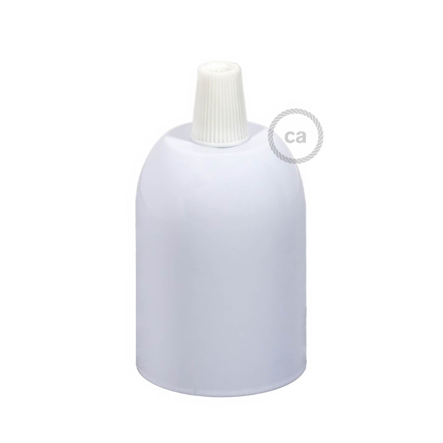 Kit portalampada E27 semisferico in metallo - Bianco lucido
