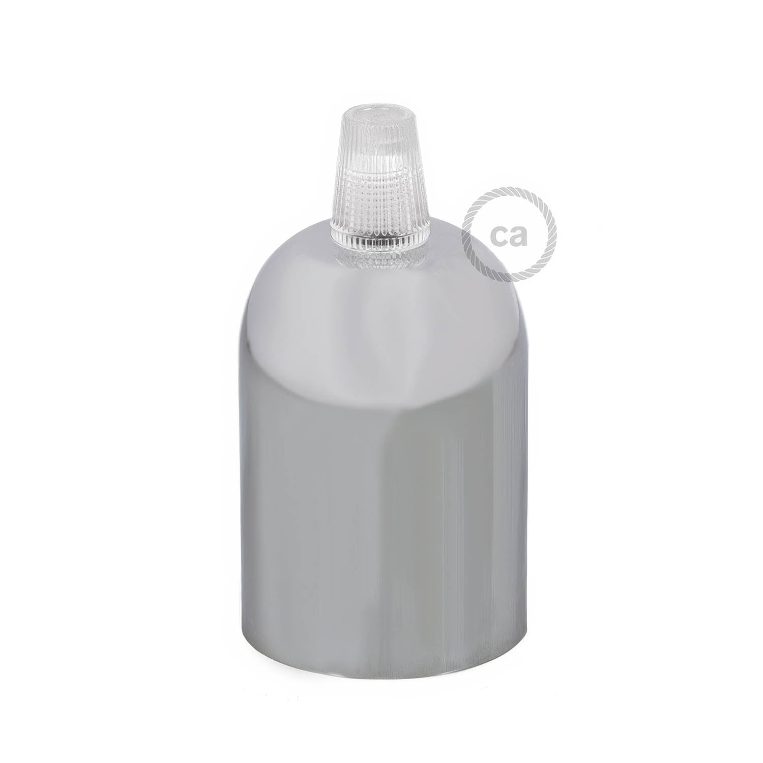 Kit portalampada E27 semisferico in metallo - Cromo