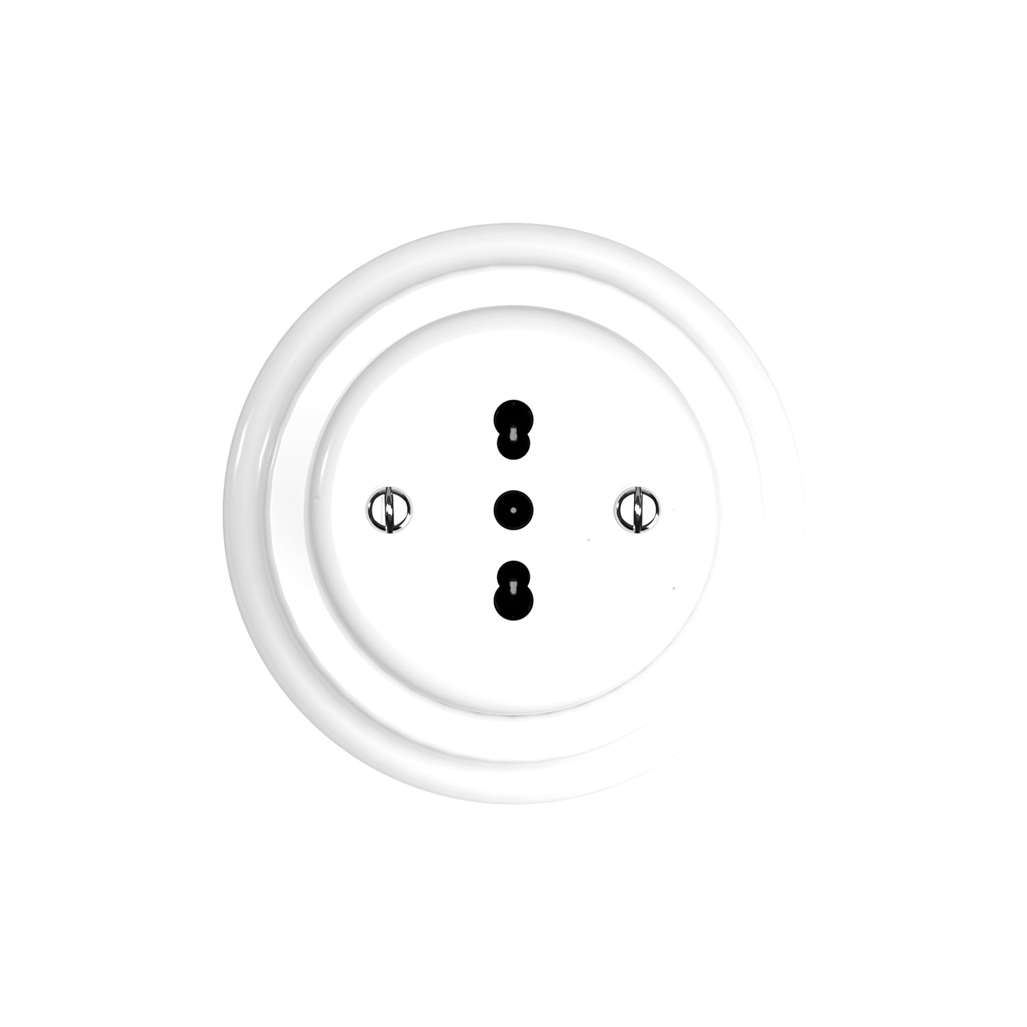 Kit presa bipasso italiana 10/16A da parete e base in porcellana - Bianco