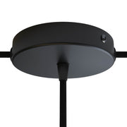 Kit rosone cilindrico in metallo a 1 foro centrale e 2 fori laterali - Nero Conico