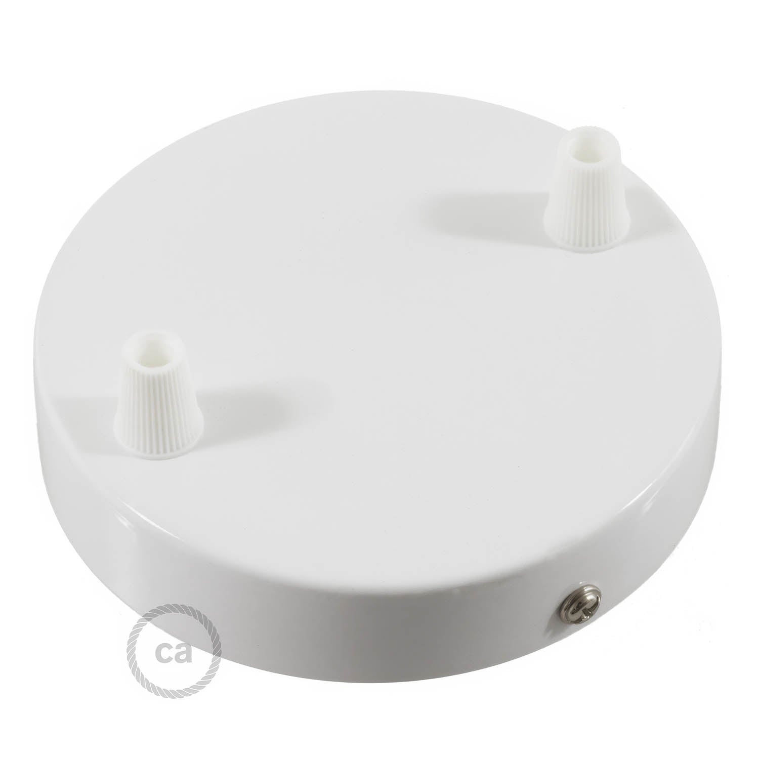 Kit rosone cilindrico in metallo a 2 fori - Bianco lucido Conico