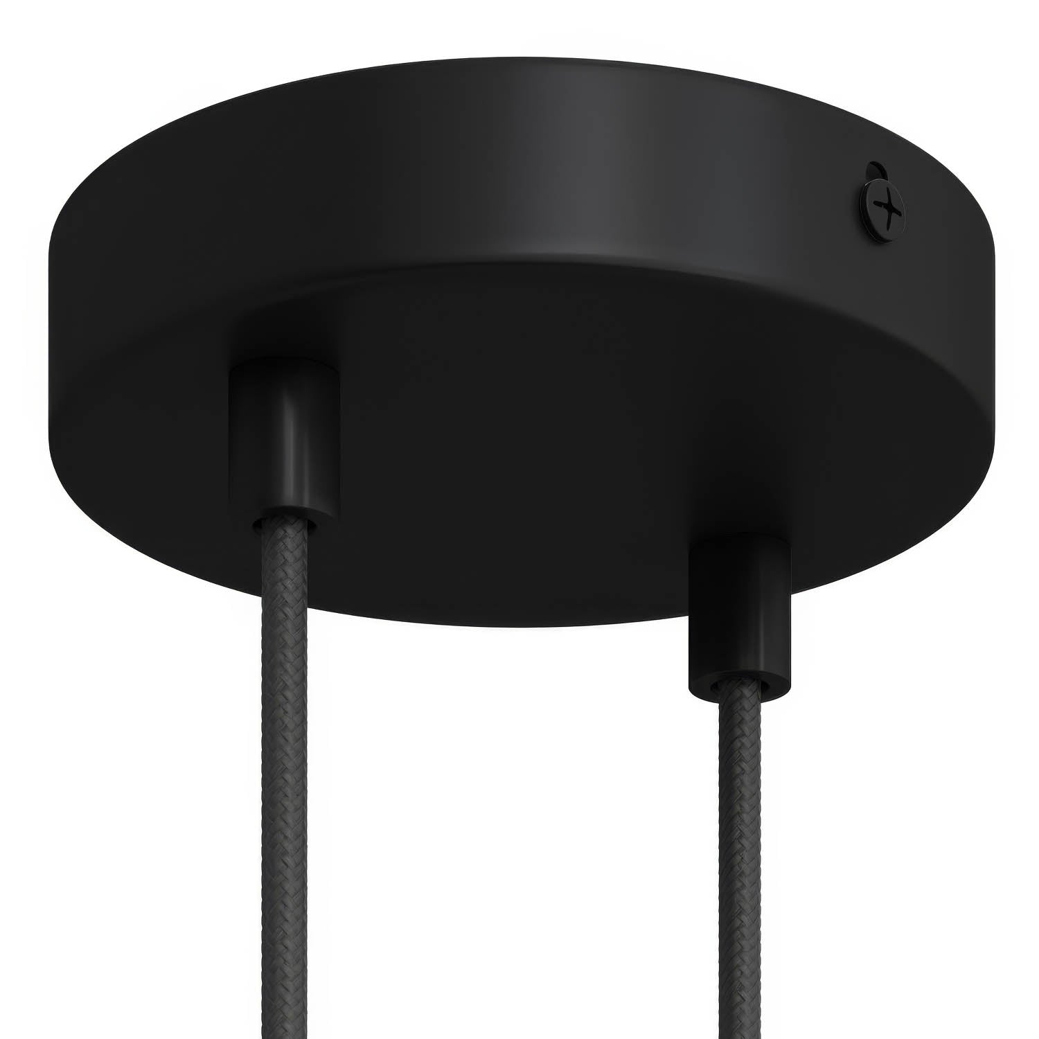 Kit rosone cilindrico in metallo a 2 fori - Nero Cilindrico