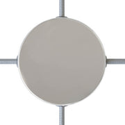 Kit rosone cilindrico in metallo a 4 fori laterali (scatola di derivazione) - Cromo