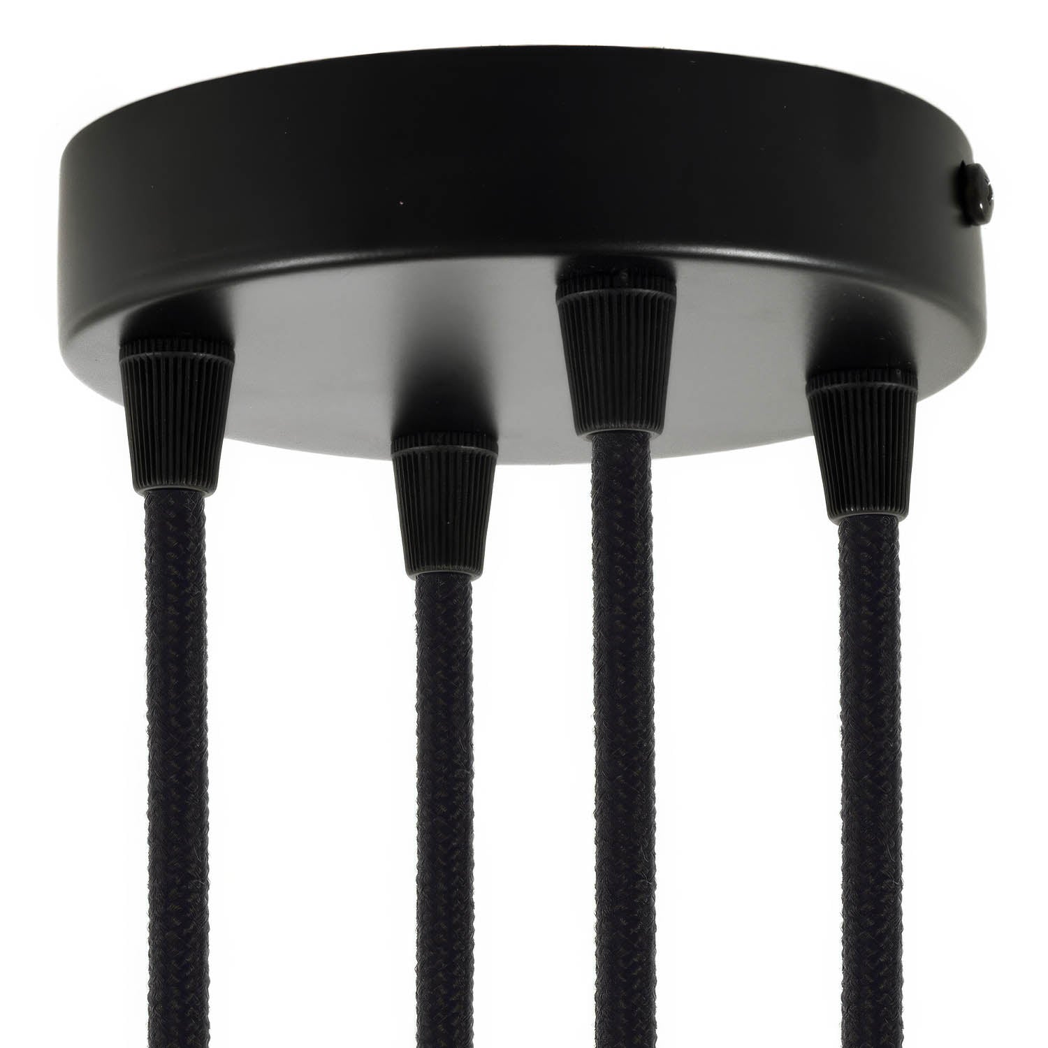 Kit rosone cilindrico in metallo a 4 fori - Nero Conico