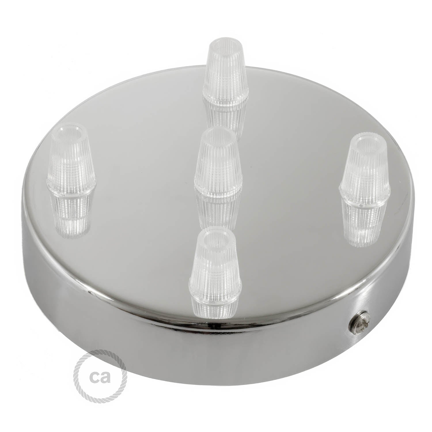 Kit rosone cilindrico in metallo a 5 fori - Cromo Conico