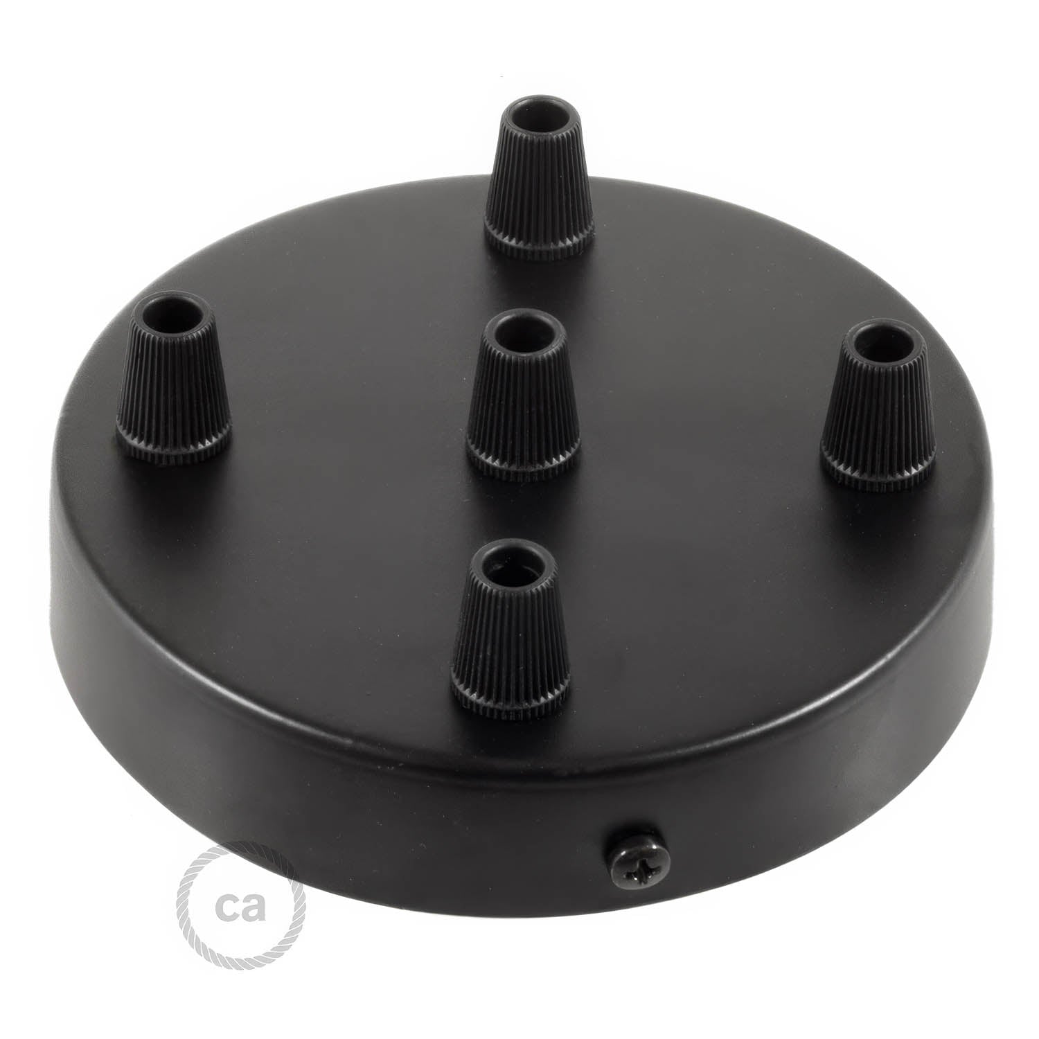 Kit rosone cilindrico in metallo a 5 fori - Nero Conico