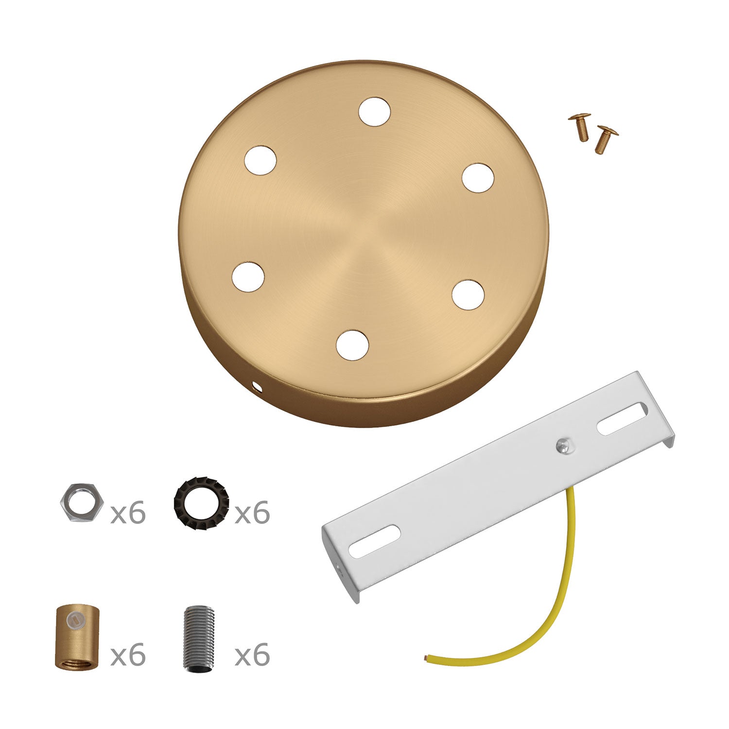 Kit rosone cilindrico in metallo a 6 fori - Bronzo satinato Cilindrico