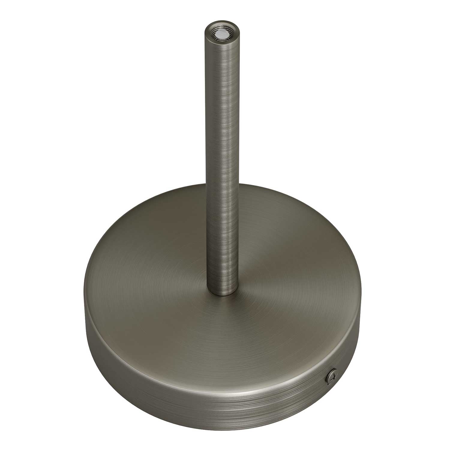 Kit rosone cilindrico in metallo con serracavo da 15 cm - Titanio satinato