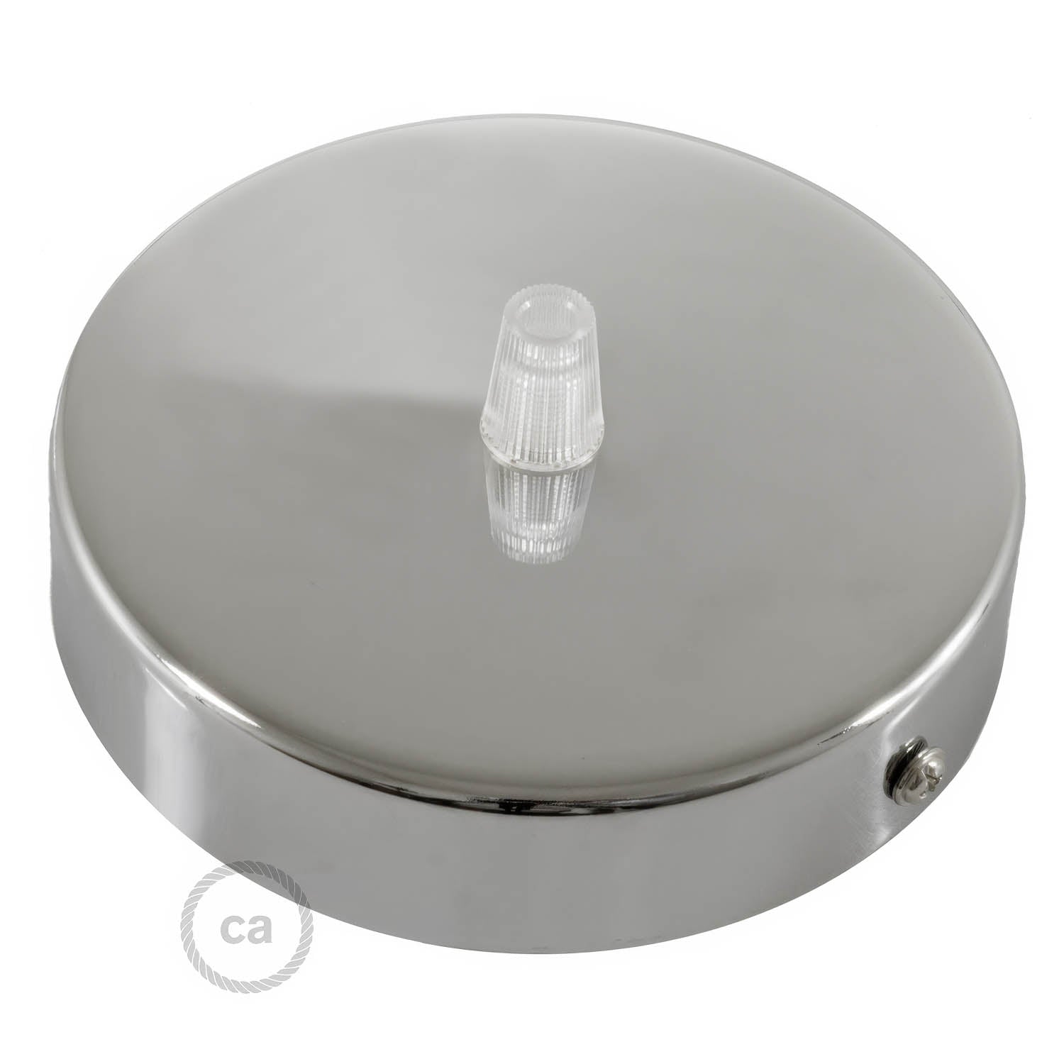 Kit rosone cilindrico in metallo - Cromo - Creative Cables