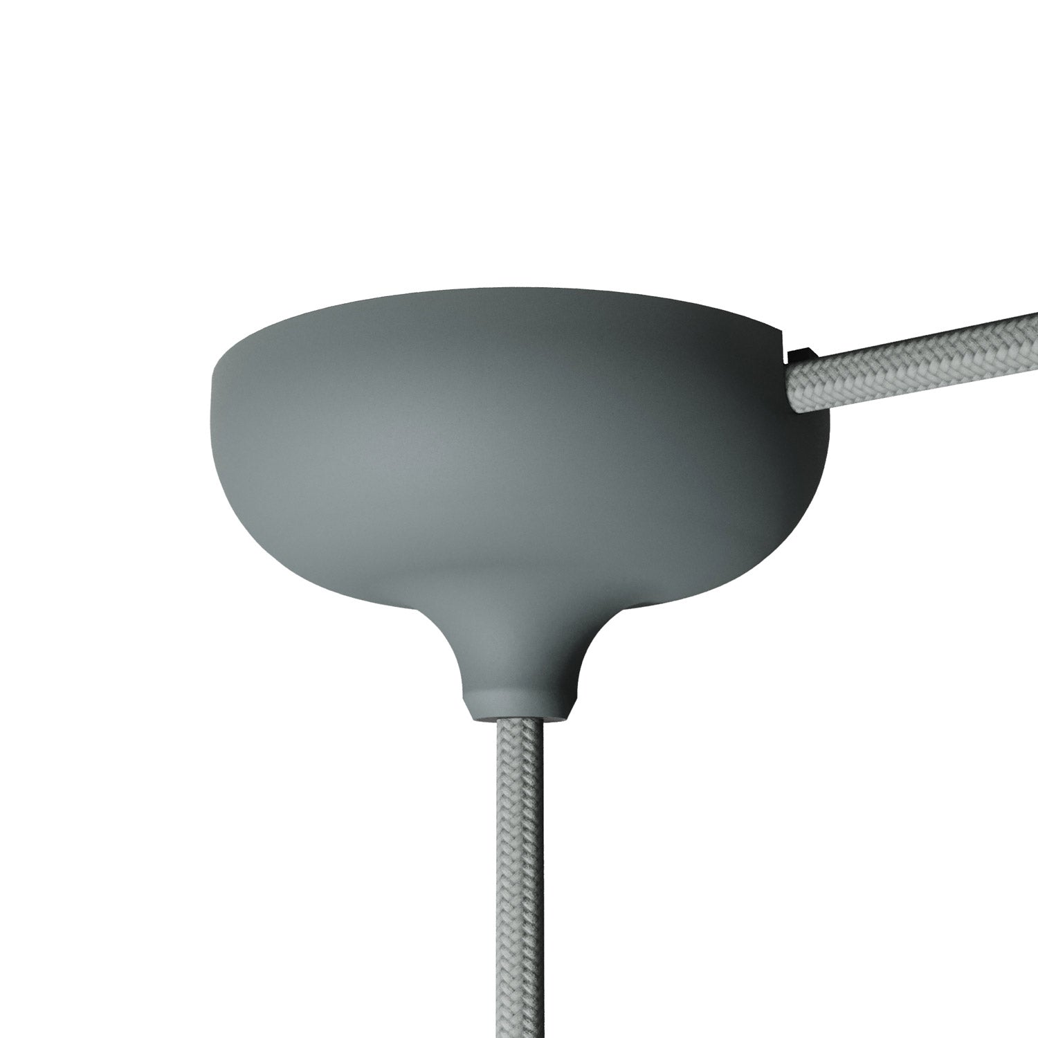 Kit rosone in silicone con foro centrale e predisposizione per foro laterale - Grigio