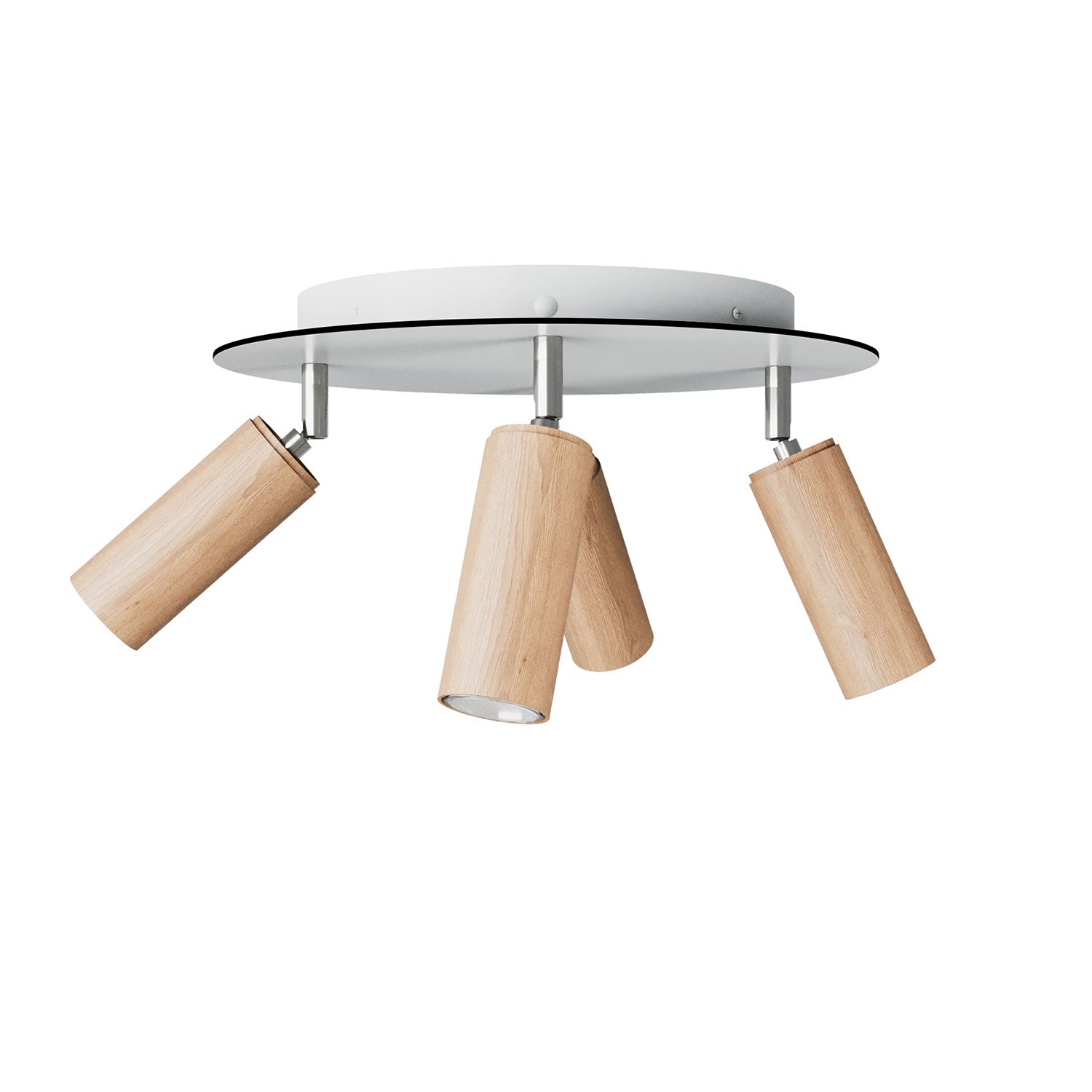 Lampada a 4 faretti con paralume Tub - E14 e Rose - One XXL rotondo - Neutro - Creative Cables