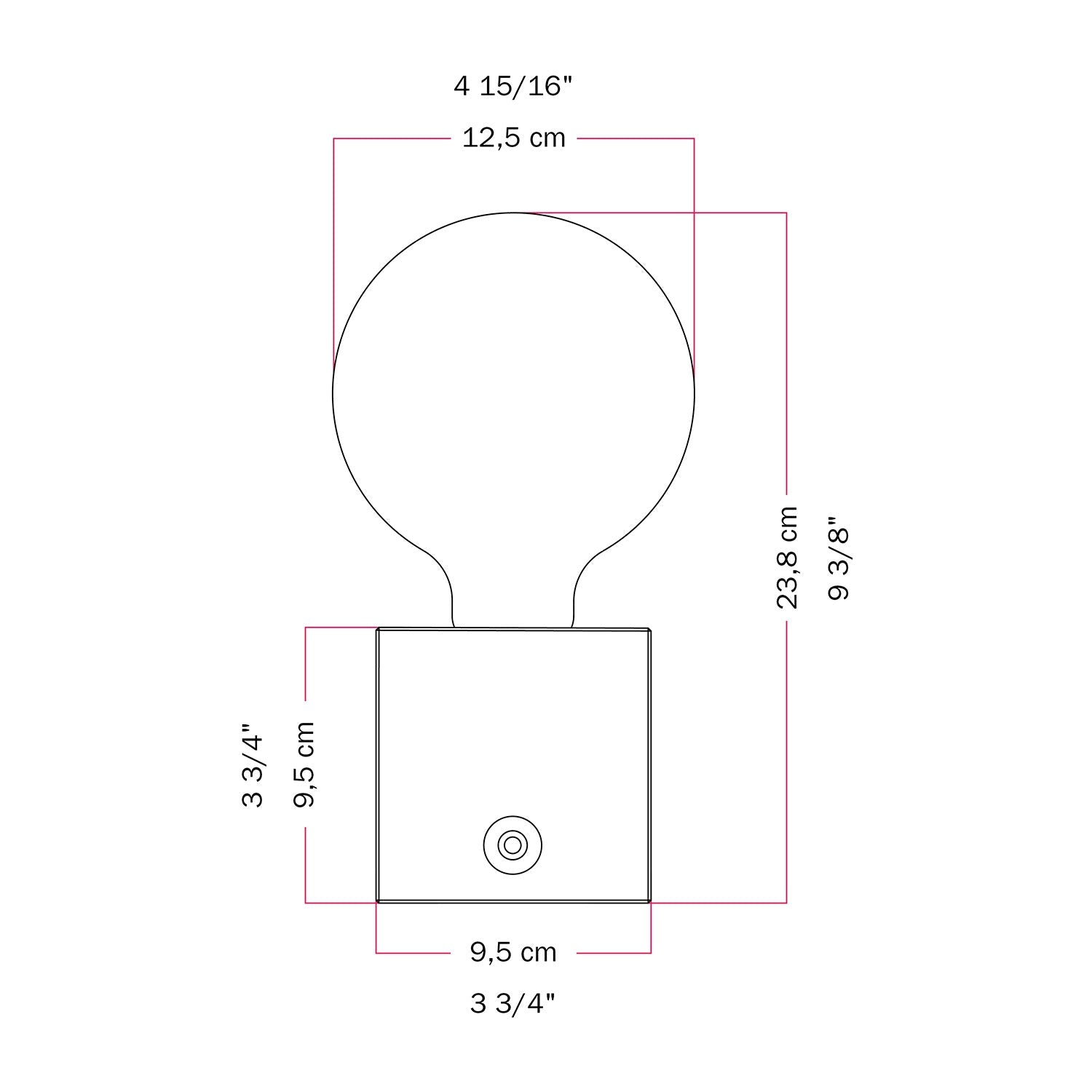 Lampada a batteria Cabless03 "Bimbi c’è l’onde" con lampadina globo effetto porcellana - Tuttapolpa