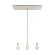 Lampada a sospensione a 3 cadute con XXL Rose-One rettangolare 675 mm con finiture in metallo - Bianco opaco