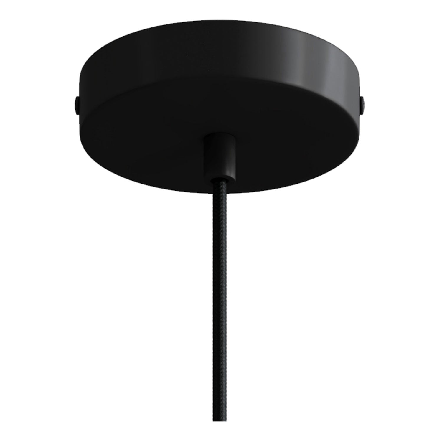 Lampada a sospensione completa di cavo tessile e finiture in metallo monocromatiche - Nero - Creative Cables