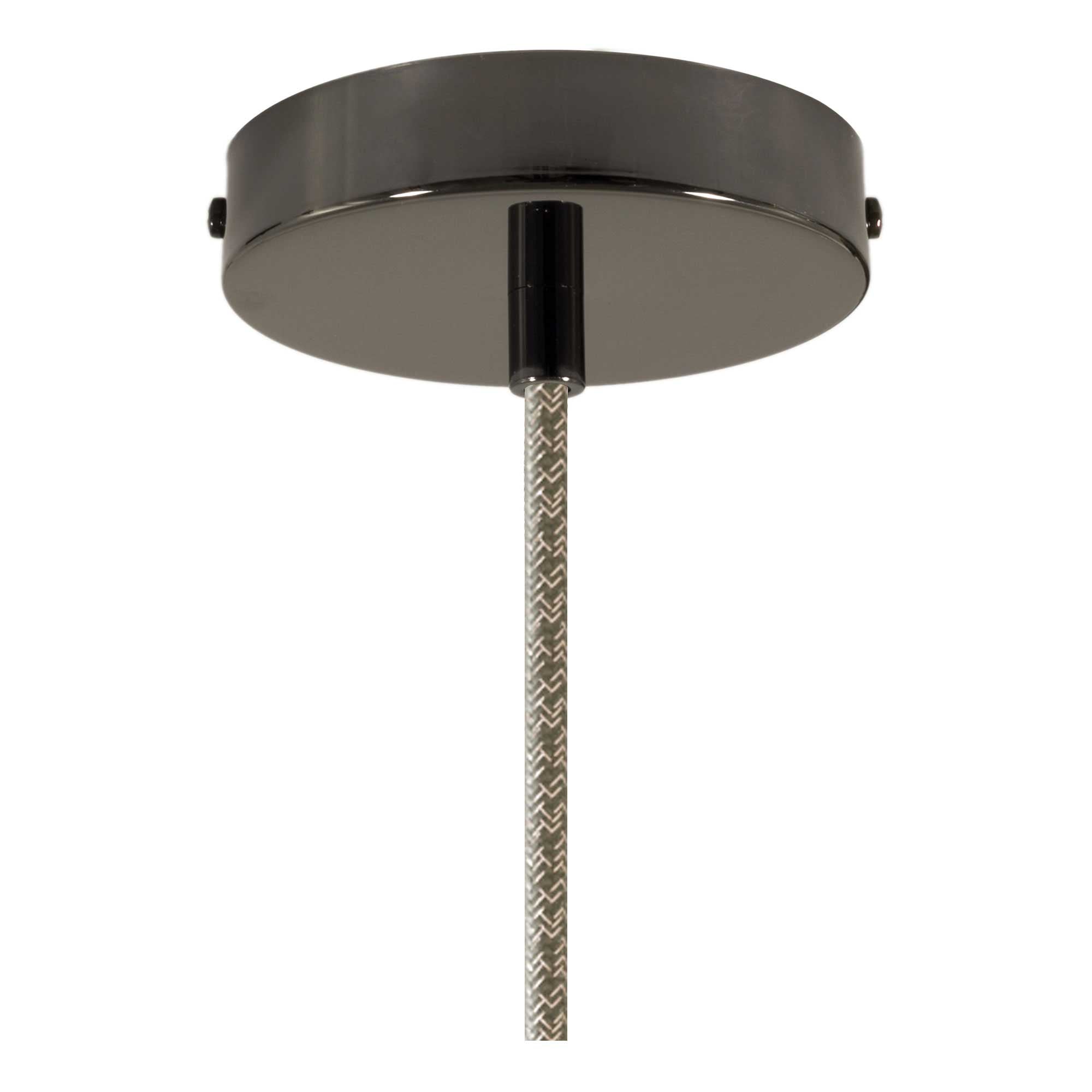 Lampada a sospensione completa di cavo tessile e finiture in metallo - Nero perla - Creative Cables