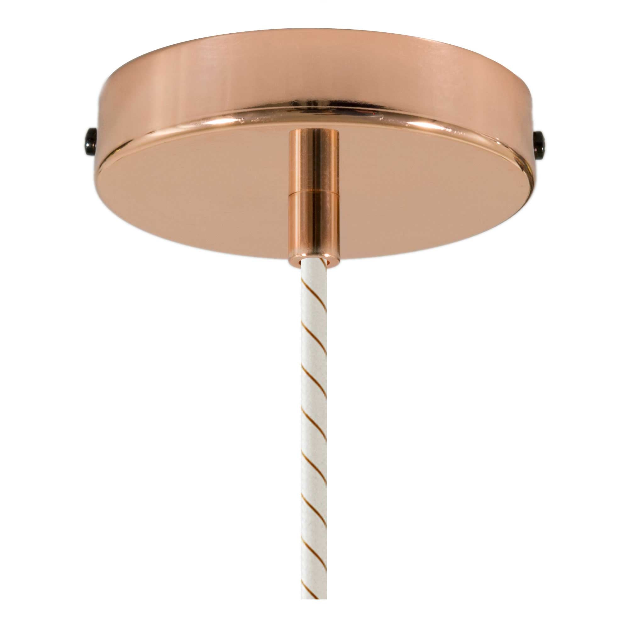 Lampada a sospensione completa di cavo tessile e portalampada in alluminio zigrinato - Rame - Creative Cables