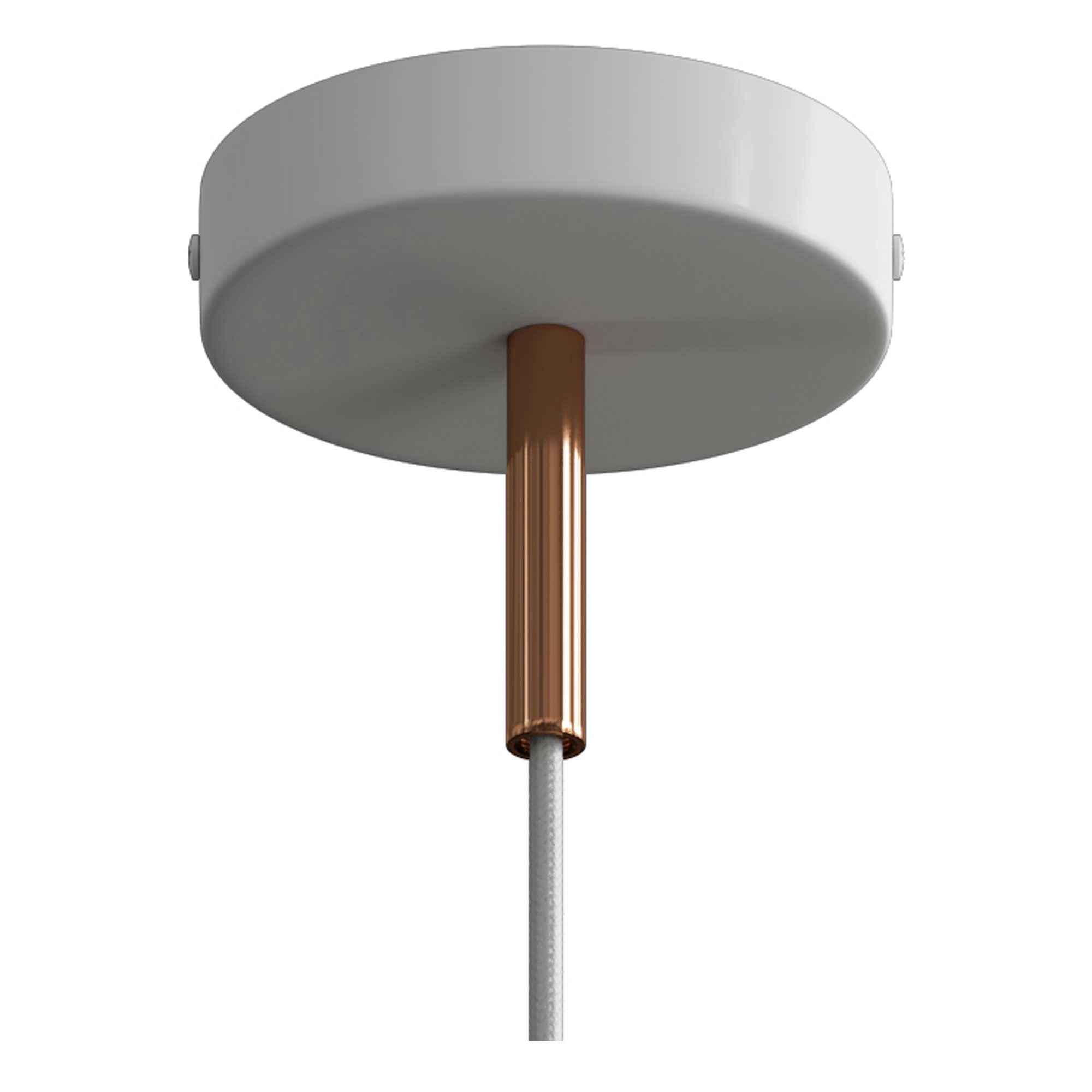 Lampada a sospensione completa di cavo tessile, finiture in metallo e serracavo da 7cm - Bianco - Creative Cables