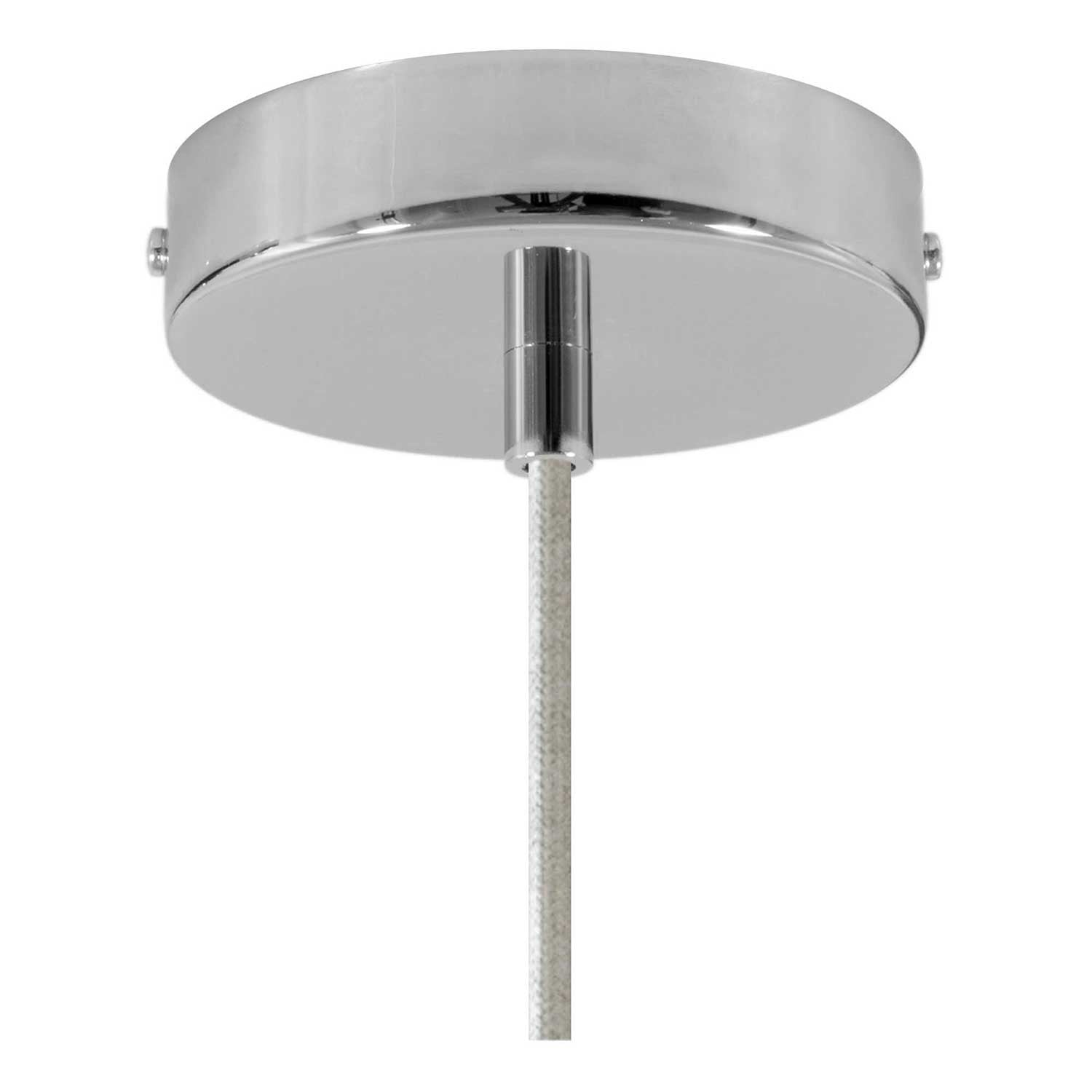 Lampada a sospensione completa di cavo tessile, paralume Broadway e finiture in metallo - Bianco - Creative Cables