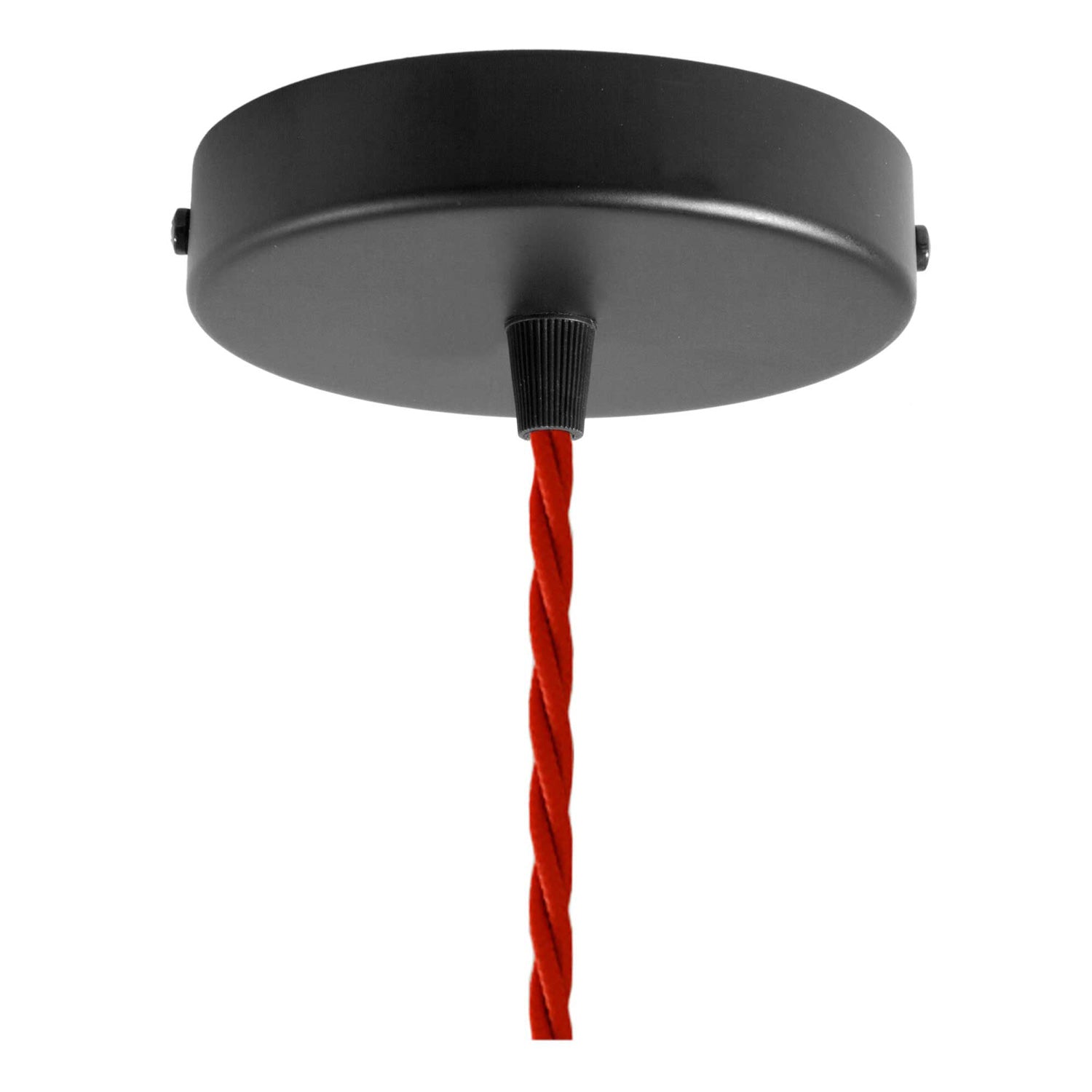 Lampada a sospensione completa di cavo tessile, paralume gabbia Diamond e finiture in metallo - Rosso - Creative Cables